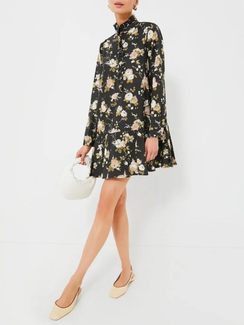 New Tuckernuck Tate Linen Floral Mini Shirtdress Midnight Garden Medium $228